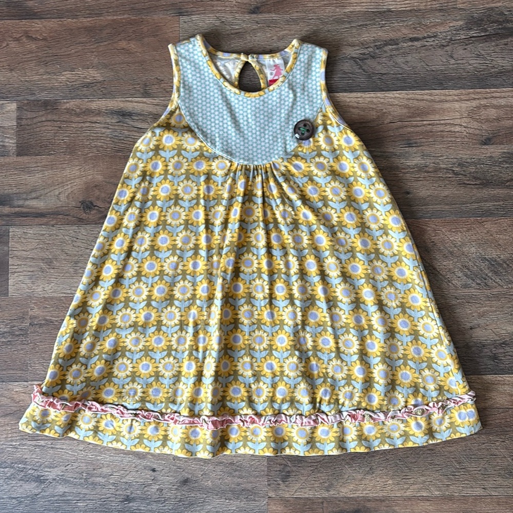 Matilda Jane Vintage Serendipity Yellow and Blue Floral Casual Tank Dress 6